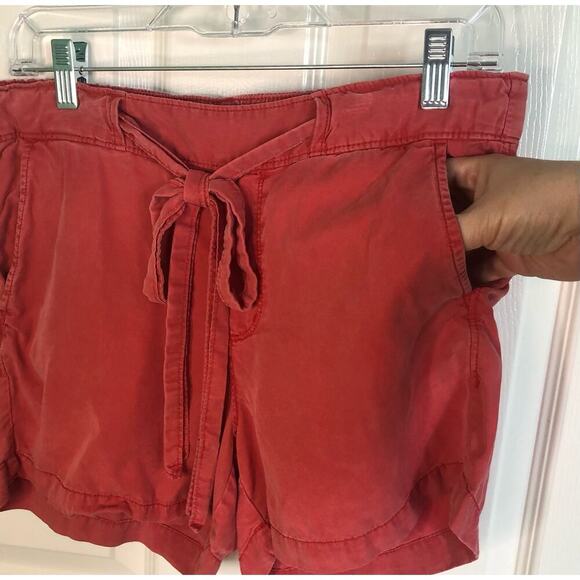 NWOT Sanctuary Terracotta Elastic Waist Shorts Tie Front Paperbag - Size Small - Picture 4 of 6